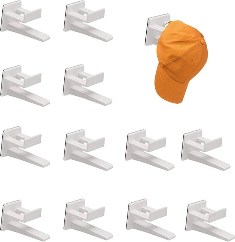 Csparkv - 12-teilige Huthaken, schwarzer Hutständer mit Doppelhaken zur Wandmontage, Huthaken-Wandhalterung, für verschi...