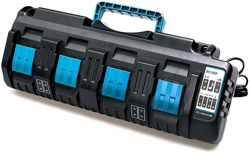 Thumbnail - DC18SF Ersatz Ladegerät 4-Port für Makita 14.4V-18V Akku Kompatibel mit Makita SchnellLadegerät DoppelLadegerät DC18RD D...