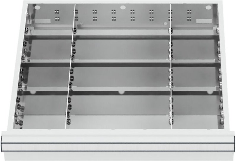 Schubladeneinteilung Metalleinteilung blh 150/175 mm Innenmaß 500x450 mm 12 Fächer 6 x tw 125 - Stier