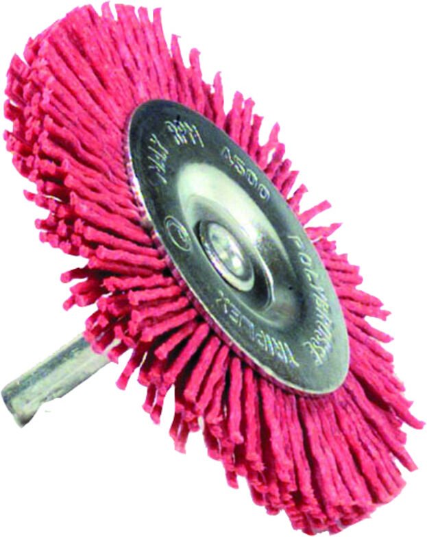 TIVOLY kreisförmige rote Polybürste für Holz, Durchmesser 75 mm Tivoly