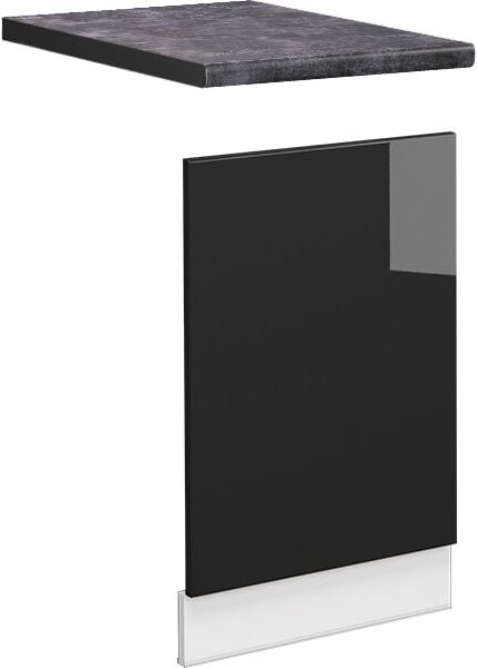 Vicco - Frontblende Fame-Line, Schwarz Eiche hochglanz, 45 cm , ap Anthrazit