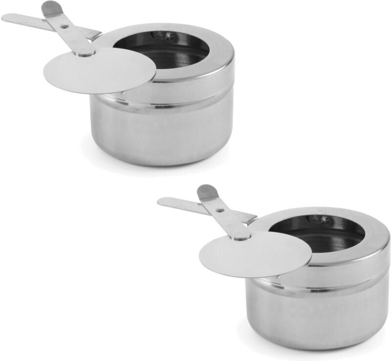 Thumbnail - Stahlbehälter mit Deckel für Pastenbrennstoff für Speisenwärmer 2er-Set A - Hendi 470527