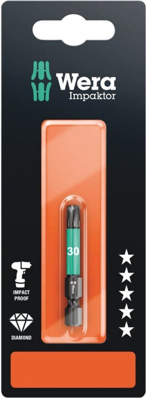 Wera 867/4 IMP DC SB SiS 05073966001 Torx-Bit T 30 Werkzeugstahl legiert, diamantbeschichtet F 6.3 1