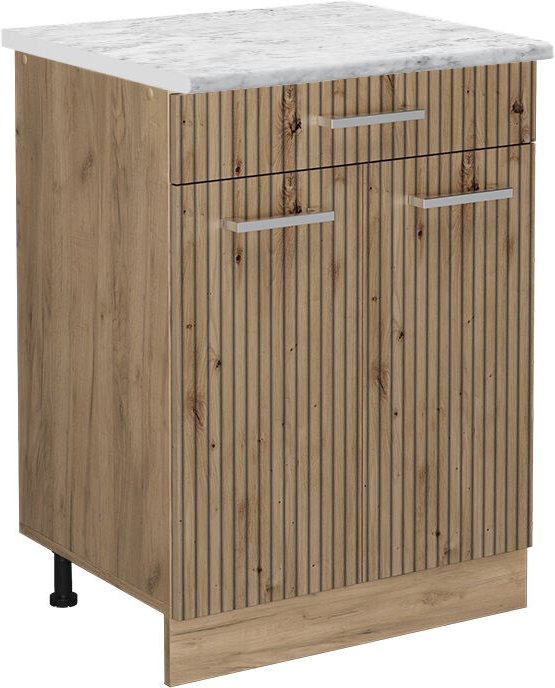 Vicco - Küchenunterschrank R-Line, Artisan-Eiche, 60 cm ap Marmor