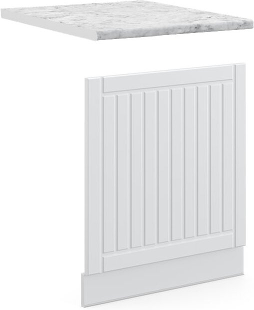 Vicco - Frontblende Fame-Line, Weiß Landhaus, 60 cm , ap Marmor