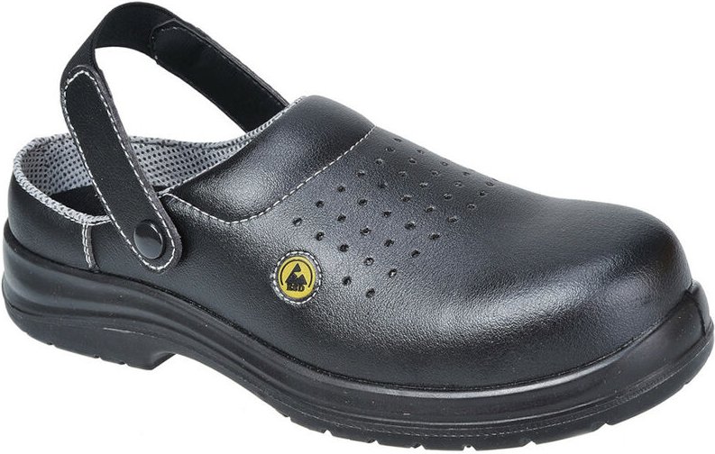 Portwest Sicherheitsclogs ESD SB AE - EN 61340 Schwarz 44