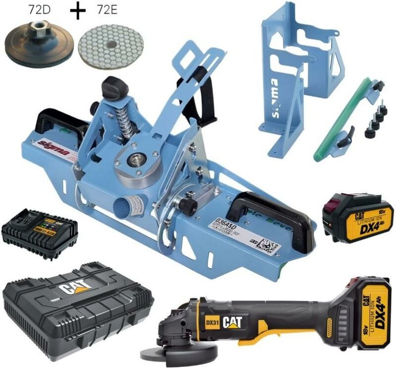 Fliesenbearbeitung Sigma simple bevel 36A5D + 36C4 + winkelschleifer cat DX31B