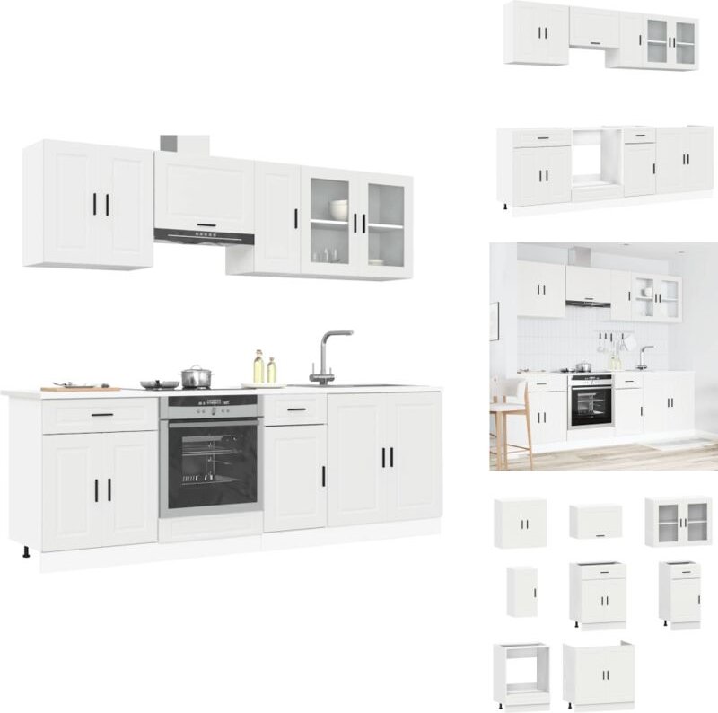 Vidaxl - 8-tlg. Küchenschrank-Set Kalmar Weiß Holzwerkstoff - Küchenschrank-Set - Küchenschrank-Sets - Küchenzeile Einba...