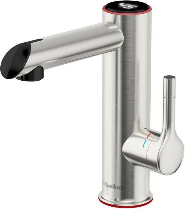 Badarmatur mit Durchlauferhitzer, LED-Digitalanzeige, Badarmatur, 120°-Drehung, Waschtischarmatur, IPX4-wasserdicht, Was...