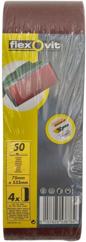 4x Schleifstreifen Schleifbänder für Schwingschleifer 75x533mm Körnung 50 Grob