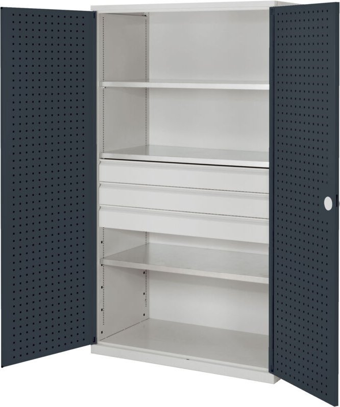 Kappes ®RasterPlan Großvolumenschränke 1950x1130x590mm Lochplattentüren Modell 4 anthrazitgrau
