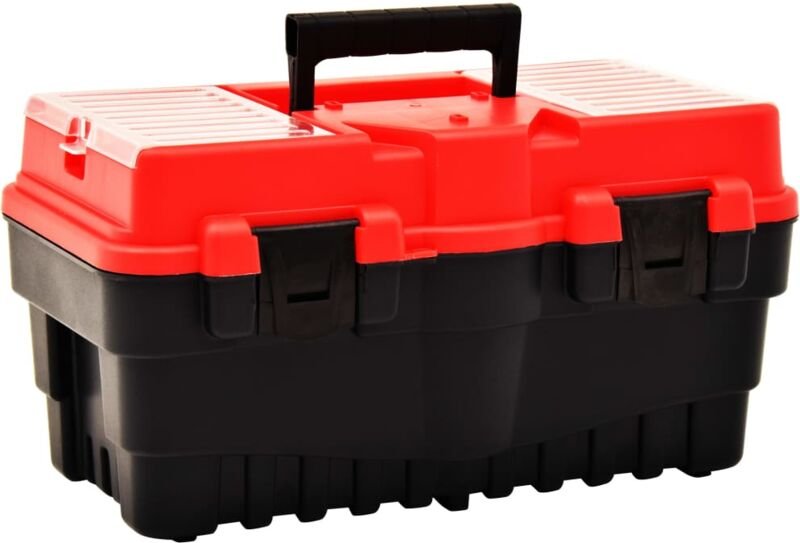 Werkzeugkoffer Kunststoff 462 x 256 x 242 mm Rot vidaXL