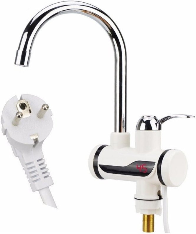 Trade Shop - elektrische mischarmatur warmwasserboiler mit stecker küche badezimmer 3000W -