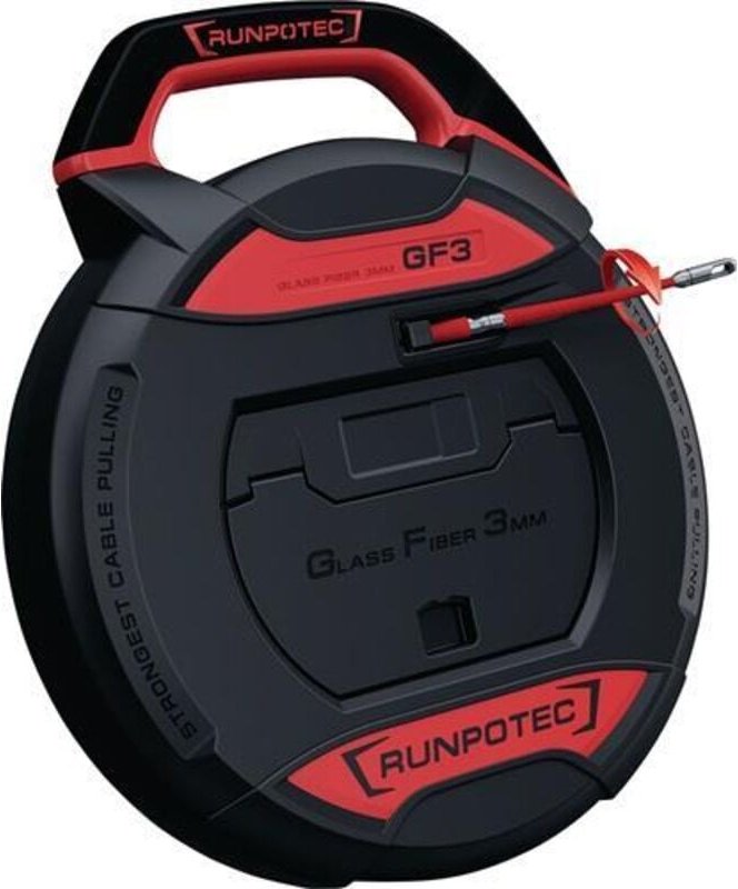 Runpotec - Kabeleinziehgerät GF3 Band-L.50m Biege-R.38mm o.Meterzähler