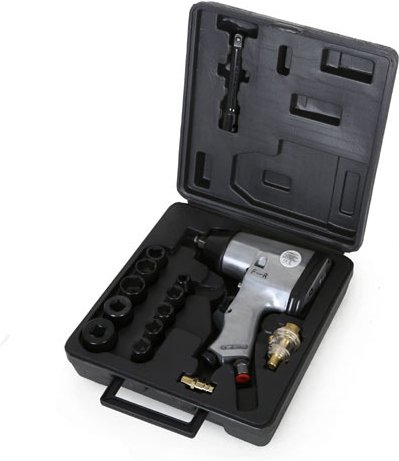 Eberth - 1/2 Zoll Druckluft Schlagschrauber mit Koffer und umfangreichem Zubehör (311 Nm Drehmoment, 100 mm Verlängerung...
