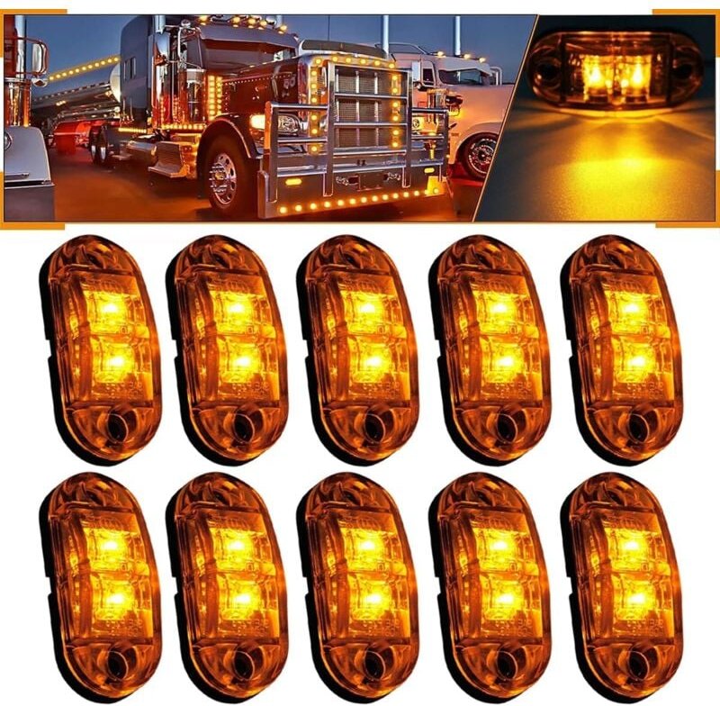 10X 2 led Seite Marker Lichter 12/24V led Umrissleuchten Anhänger Seite Lampe Warnung Gelb Licht für Lkw rv Caravan