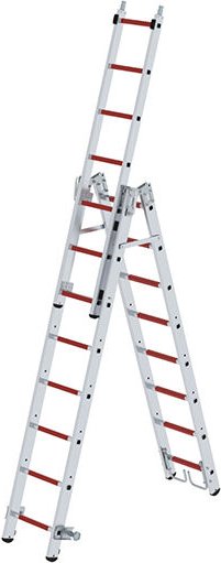 Echelle transformable 3 plans - Longueur 9,2m / pliée 2,3m - 115093