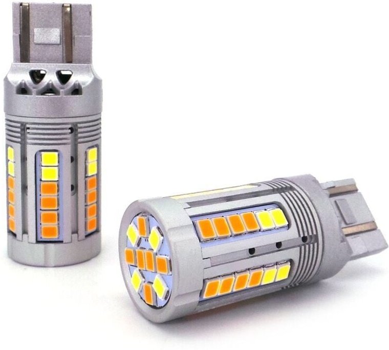 Stück W21/5W LED Birne 7443 12-24V weiß-orange kein Fehler