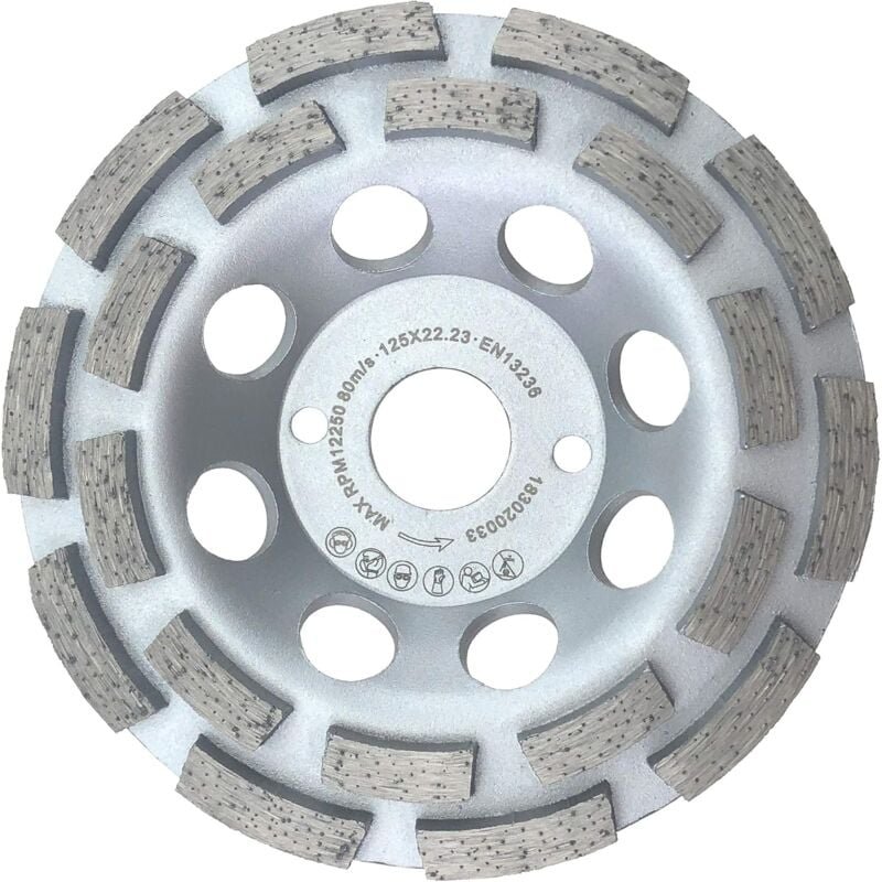 Tonchean - Premium 125 mm Diamant-Schleifrad, universelle zweireihige Schleifscheibe für Beton, 125 mm x 22,2 mm