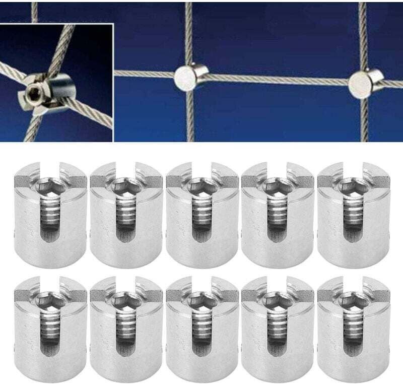10 Stück M12 5 mm/0,2 Zoll Kreuzkabelklemmen aus Edelstahl für Geländer im Innen- und Außenbereich - Ulisem