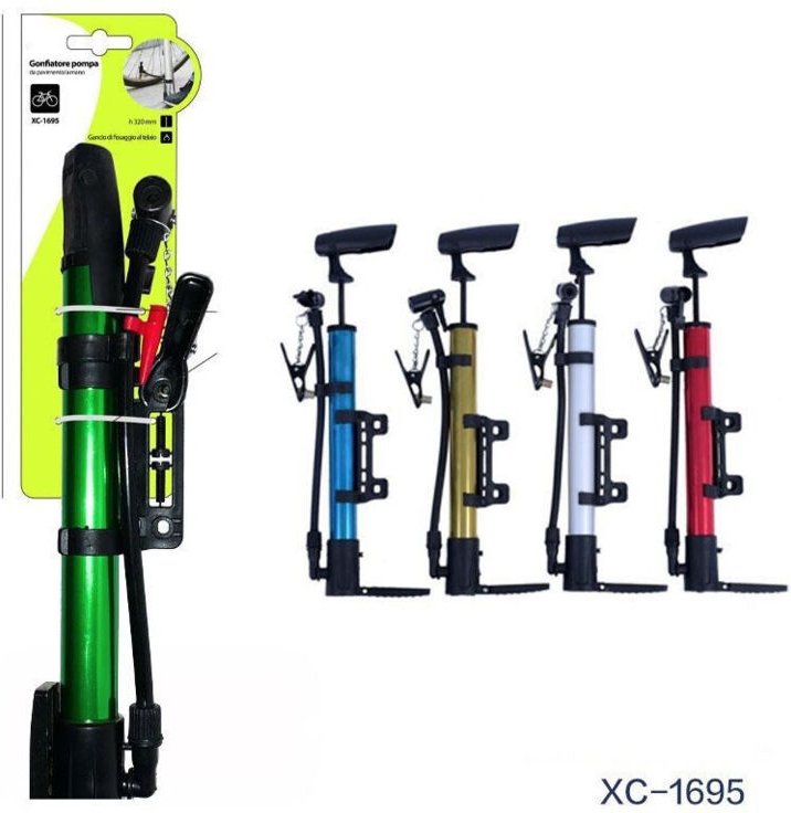 Trade Shop Traesio - Trade Shop - Tragbarer Boden- oder Hand-Inflator aus Aluminiumlegierung, 320 mm, XC-1695 -