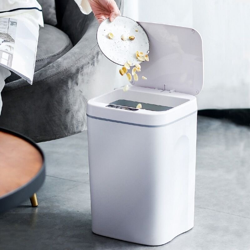 Senderpick - 4,22 Gallonen Mülleimer Berührungsloser Automatischer Bewegungssensor Smart Trash Can Bathroom