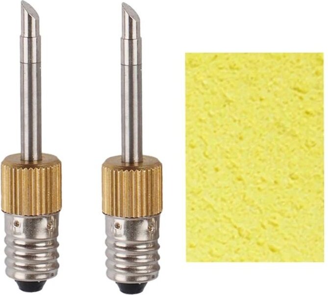 Tlily - 2 Stück Lötkolbenspitze mit Schwamm E10-Schnittstelle Schweißspitzen USB-Lötspitze Lötwerkzeug-Set Typ c