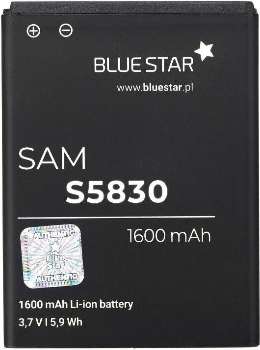 Bluestar - Akku Ersatz kompatibel mit Samsung S5830 Galaxy Ace/ Galaxy Gio (S5670) 1600 mAh Austausch Batterie Accu EB49...