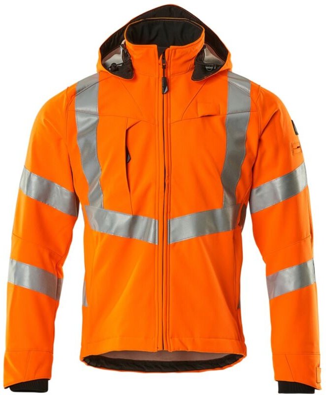 Thumbnail - Mascot Blackpool Soft Shell Jacke Gr. 4XL, hi-vis orange