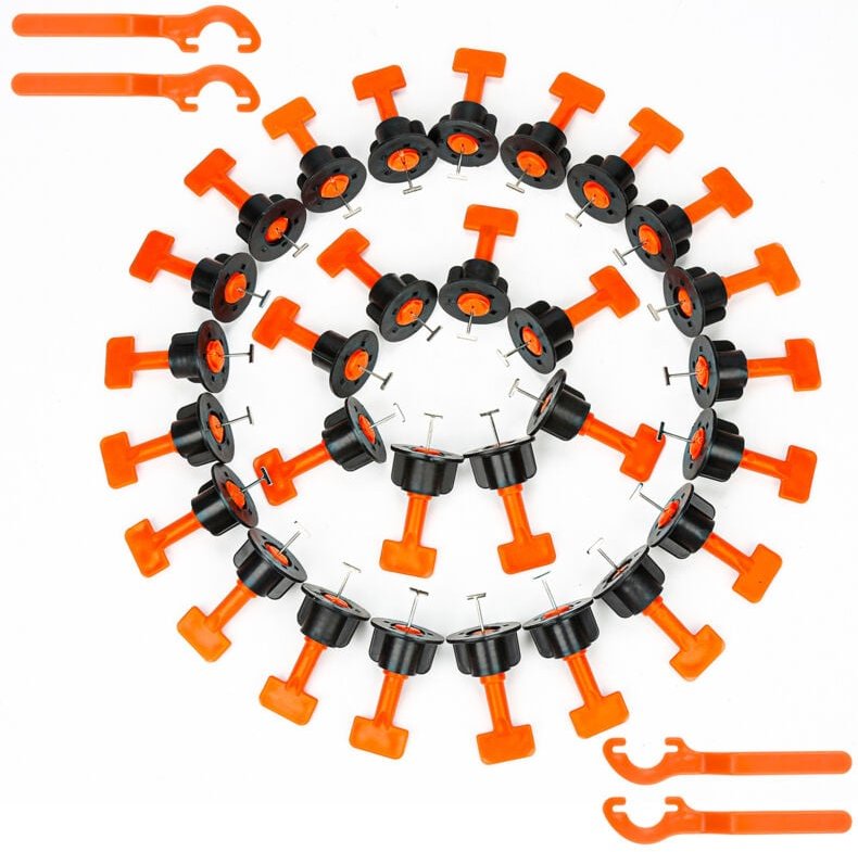 Swanew 110 Stück Fliesen Nivelliersystem Kit Wiederverwendbar Fliesen Nivellierer Set Verstellbar Fliesen Abstandshalter...