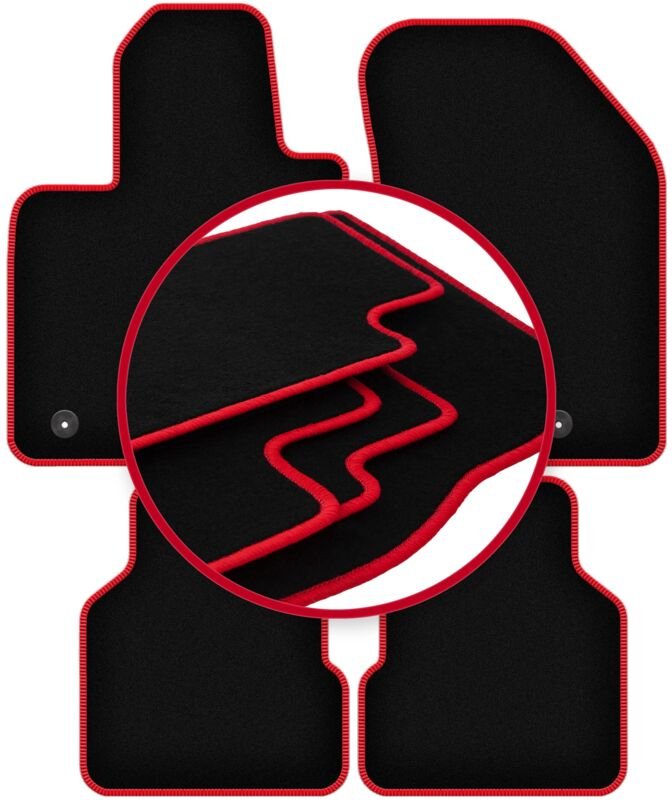 CARLUX-RED Autofußmatten für: Jeep Compass II MP SUV (2017-)