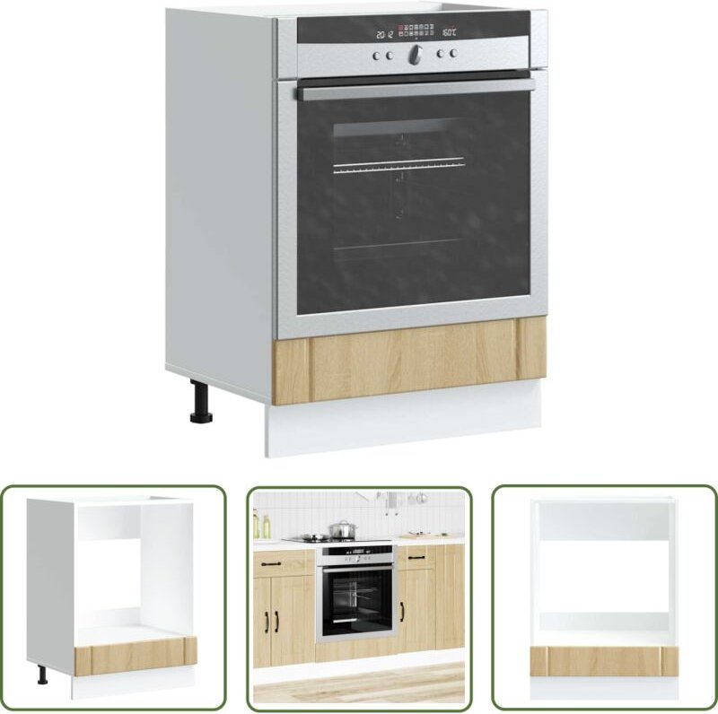 The Living Store - vidaXL Herdumbauschrank Lucca Sonoma-Eiche Holzwerkstoff