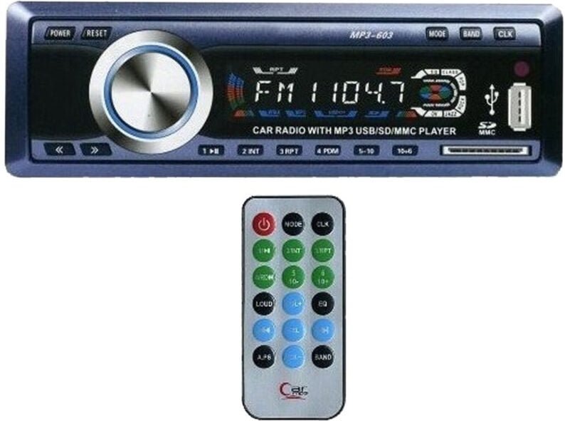 Trade Shop Traesio - Trade Shop - Autoradio fm Stereo Auto MP3 Player usb sd Karte aux Eingang wma Radio 603 -