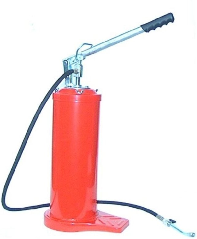 Fasspumpe für Schmierfett mit Griff Gummischlauch Zapfhahn starrer Schlauchkopf