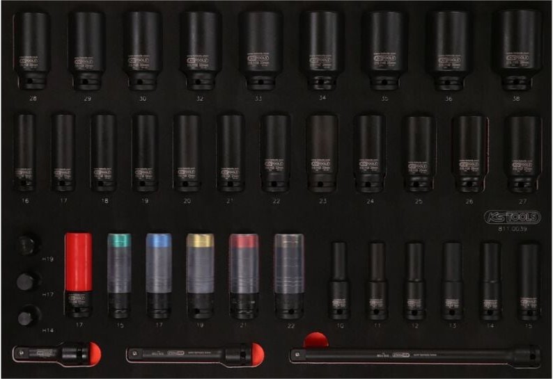Ks Tools 1/2 Kraft-Stecknuss-Satz in Schaumstoffeinlage, 39-tlg.