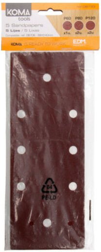 5 KOMA-Schleifpapiere - für Schwingschleifer 08706 - 08733