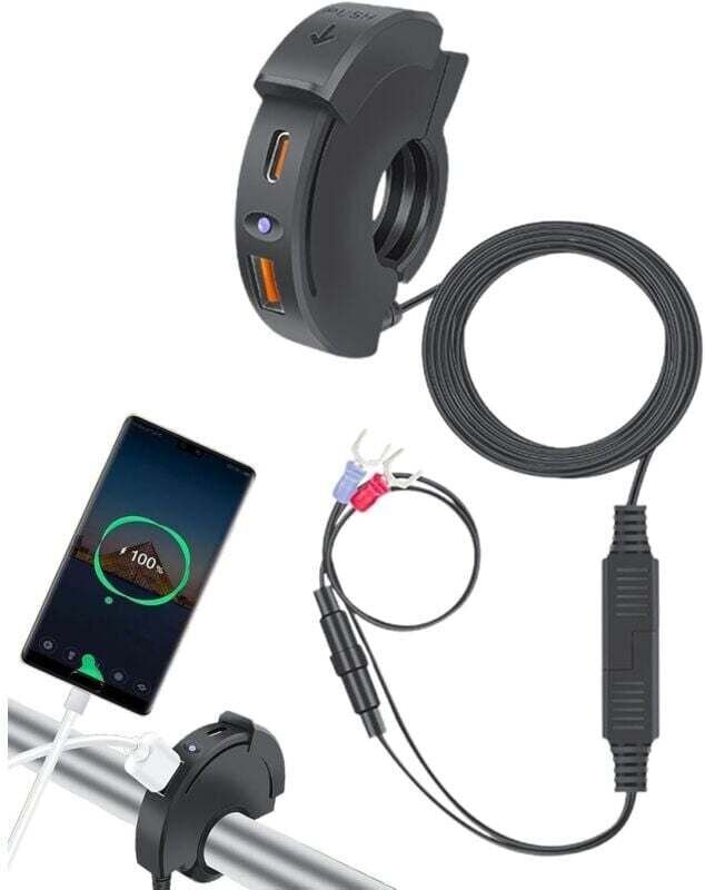 XVX - Motorrad-USB-Anschluss, Motorrad-USB-Ladegerät – Leistungsstarkes Motorrad-Telefonladegerät, Motorradzubehör, ATV-...