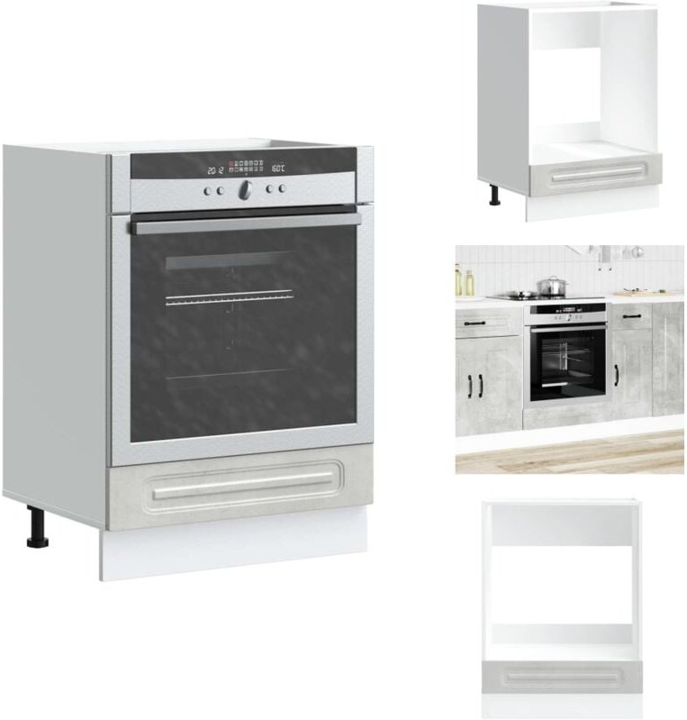 Herdumbauschrank Kalmar Betongrau Holzwerkstoff - Herdumbauschrank - Herdumbauschränke - Backofenschrank - Küchenofensch...