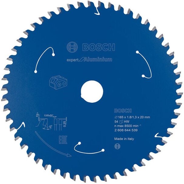 Kreissägeblatt Expert for Aluminium 165 x 20 mm 54 Zähne 2608644539 - Bosch