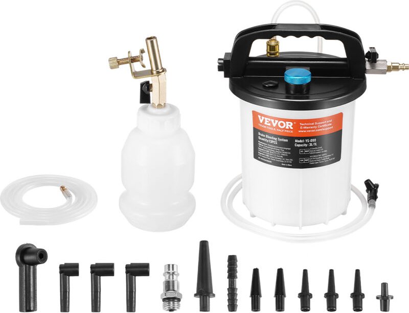 Bremsenentlüfter Set 3 l Bremsflüssigkeitsabsauger mit 1 l Siphon-Nachfüllflasche und 13 Schlauchverbindern, komplettes ...