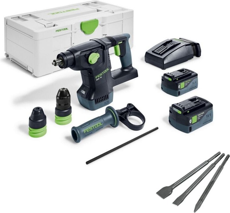 Akku Kombihammer khc 18 5,0 EBI-Plus 18V 2x Akkupack + Meißelsatz 230mm - Festool