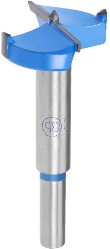 Forstnerbohrer 35 mm, Wolframkarbid-Schneckenbohrer für Holzlochsägen, Scharnierlochbohren für die Holzbearbeitung (Blau...