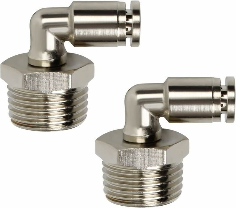 Druckluft-Schnellverbinder, SRJQXH 2 Stück PL6-04-Kniestück mit Außengewinde, Push-to-Pneumatik-Armatur, hohe Härte, Auß...