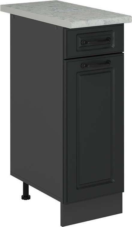 Vicco - Küchenunterschrank R-Line, Anthrazit Landhaus, 30 cm ap Marmor