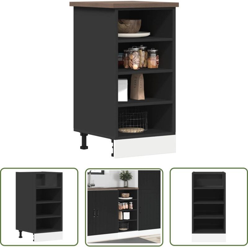 The Living Store - vidaXL Unterschrank Schwarz 40x44,5x81,5 cm Holzwerkstoff