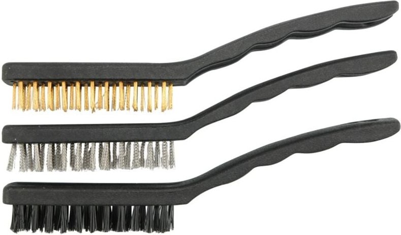 Bürstensatz Bürsten: Messing-Stahl-Nylon 3-Tlg. +230mm