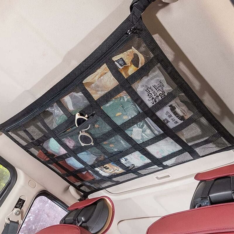 Thumbnail - Autodach-Aufbewahrungsnetz, Auto-Organizer, universelle elastische Mesh-Autodach-Netztasche für den Innenraum, für SUV-A...