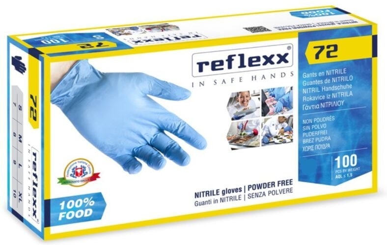 Thumbnail - R72 Nitrilhandschuhe ohne Puder, 100 % latexfrei, 3,5 gr, Kat.3, 100 Stück, xl - Reflexx