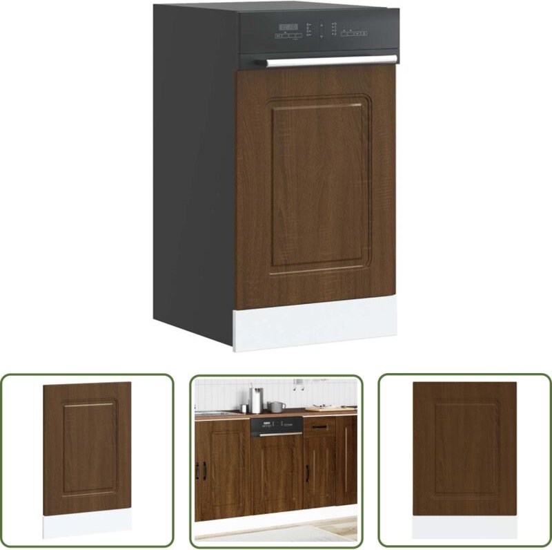 The Living Store - vidaXL Geschirrspülerblende Kalmar Braun Eichen-Optik 45x1,5x67 cm