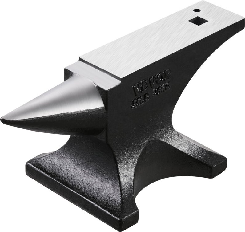 VEVOR Einzelhornamboss Amboss aus Gussstahl 25 kg runder Hornamboss mit hoher Härte & großer Arbeitsplatte & stabiler Ba...